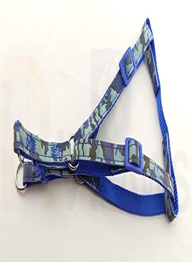 Pups&Pets 10MM Nylon Padded Adjustable Strip Pattern Printed Vest Harness and Long Handle Leash Ideal for Outdoor Walking/Training Dogs & Puppies (Blue) - Image 4